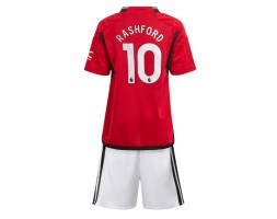Manchester United Marcus Rashford #10 Koszulka Podstawowych Dziecięca 2023-24 Krótki Rękaw (+ Krótkie spodenki)